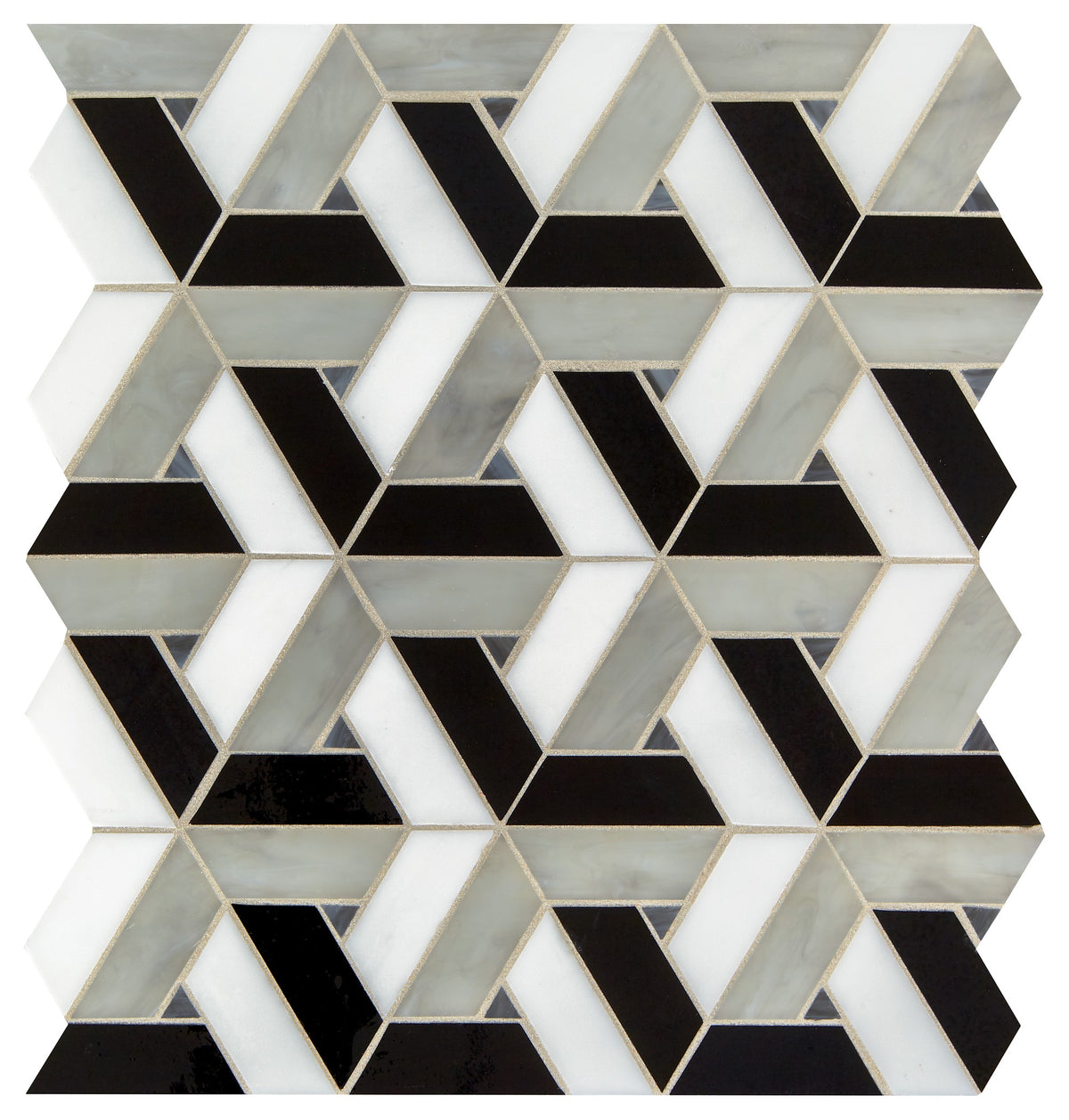 Daltile Vivify Twilight Trapezoid 1x3 Glass Mosaic Tile