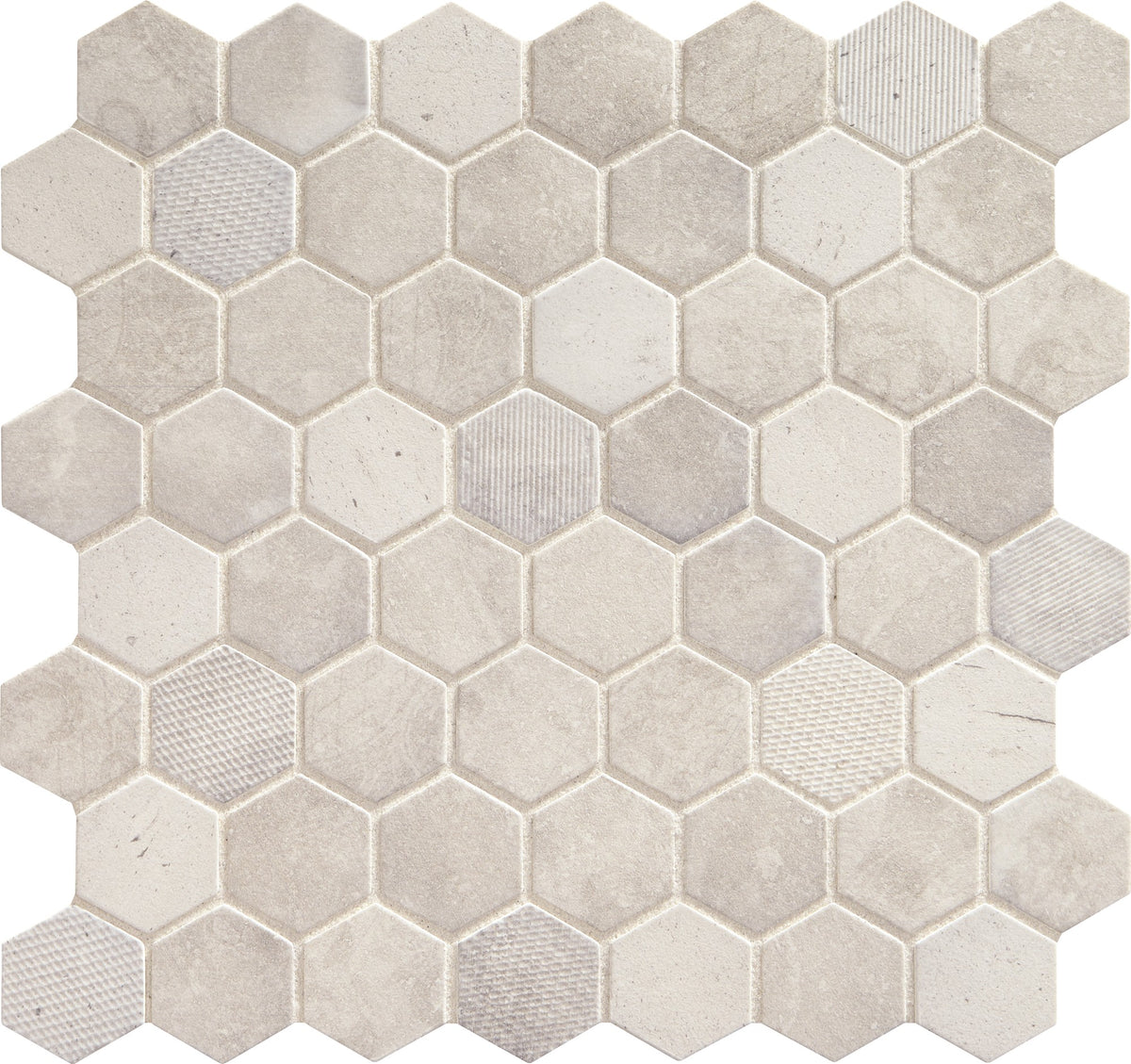 Daltile Vintage Hex Wisdom White Hexagon 1.5 Matte Mosaic Tile