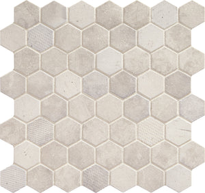Daltile Vintage Hex Wisdom White Hexagon 1.5 Matte Mosaic Tile