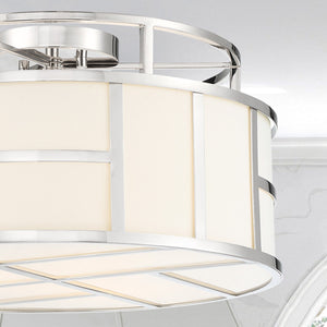 Libby Langdon for Crystorama Danielson 3 Light Polished Nickel Semi Flush Mount DAN-400-PN