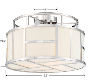 Libby Langdon for Crystorama Danielson 3 Light Polished Nickel Semi Flush Mount DAN-400-PN