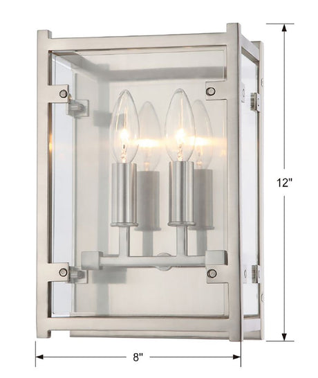 Danbury 2 Light Brushed Nickel Sconce DAN-8792-BN