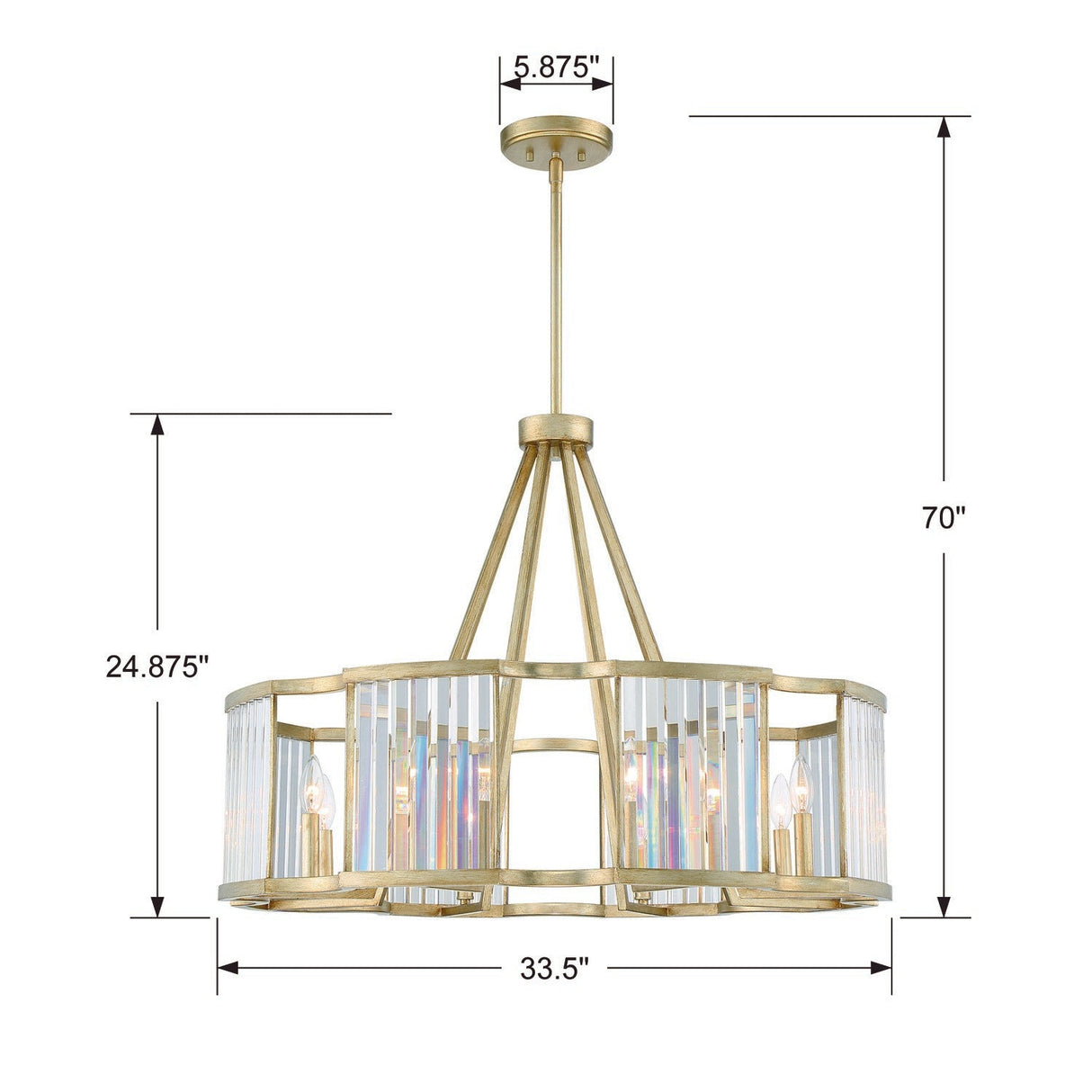 Darcy 8 Light Distressed Twilight Chandelier DAR-1018-DT