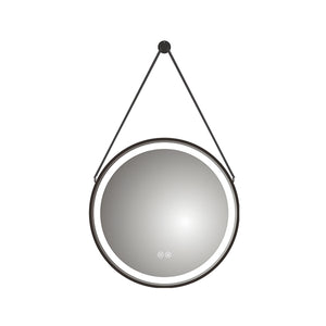 DAX Aura Strap LED Light Round Mirror, 24" DAX-120-AURA0224
