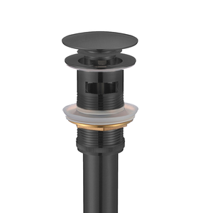 DAX Brass Round Pop-Up Waste with Overflow, Matt Black DAX-82017-BL
