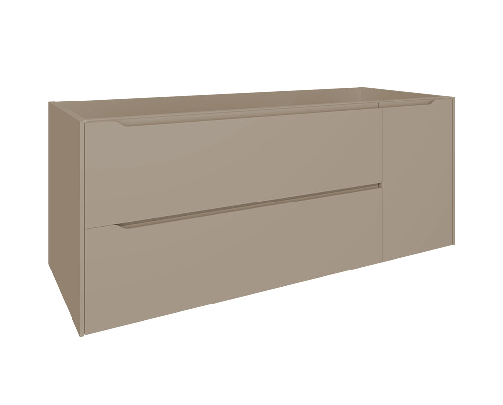 DAX Cenit Single Vanity Cabinet with 2 Drawers and 1 Door, 32", Matte Moka DAX-CEN023246