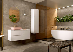 DAX Cenit Single Vanity Cabinet with 2 Drawers and 1 Door, 40", Matte White DAX-CEN024011