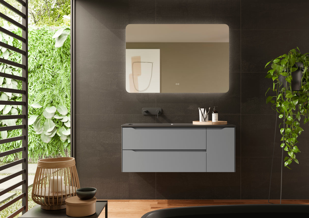 DAX Cenit Single Vanity Cabinet with 2 Drawers and 1 Door, 40", Mist DAX-CEN024022
