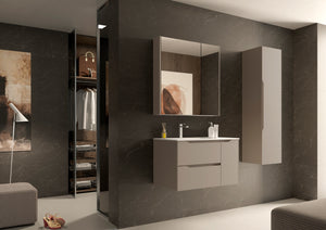 DAX Cenit Single Vanity Cabinet with 2 Drawers and 1 Door, 40", Moka DAX-CEN024046