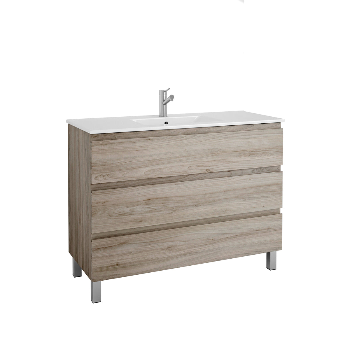 DAX Costa Engineered Wood Vanity Cabinet and Porcelain Basin, Pine and Onyx DAX-COS014812-ONX