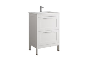 DAX Lakeside Engineered Wood Single Vanity, 24", White DAX-LAKE012411