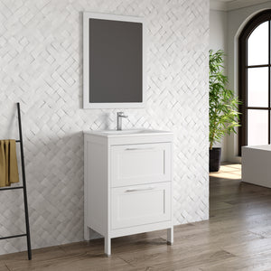 DAX Lakeside Engineered Wood Single Vanity, 24", White DAX-LAKE012411