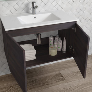 DAX Malibu Engineered Wood Single Vanity Cabinet, 32", Wenge DAX-MAL013213