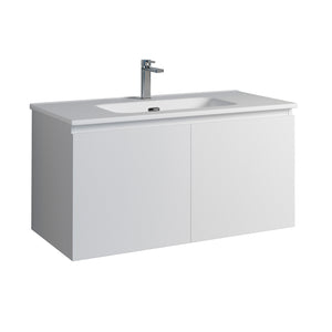 DAX Malibu Engineered Wood Single Vanity Cabinet, 36", Glossy White DAX-MAL013611