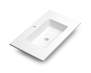 DAX Mara Solid Surface Basin with the Single Bowl, 32", Matte White DAX-MARA0332-M