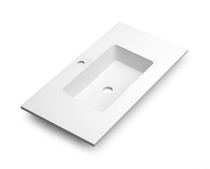 DAX Mara Solid Surface Basin with the Single Bowl, 36", Matte White DAX-MARA0336-M