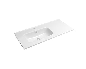 DAX Onix Ceramic Left Basin, 40", Glossy White DAX-ONIX0340L
