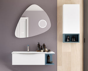 DAX Onix Ceramic Left Basin, 40", Glossy White DAX-ONIX0340L
