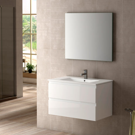 DAX Pasadena Engineered Wood Single Vanity Cabinet, 32", Glossy White DAX-PAS013211