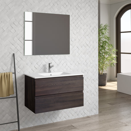 DAX Pasadena Engineered Wood Single Vanity Cabinet, 32", Wenge DAX-PAS013213