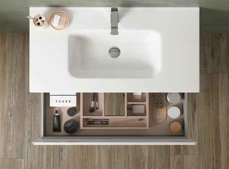 DAX Pasadena Engineered Wood Single Vanity Cabinet, 36", Glossy White DAX-PAS013611