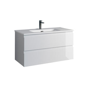 DAX Pasadena Engineered Wood Single Vanity Cabinet, 36", Glossy White DAX-PAS013611