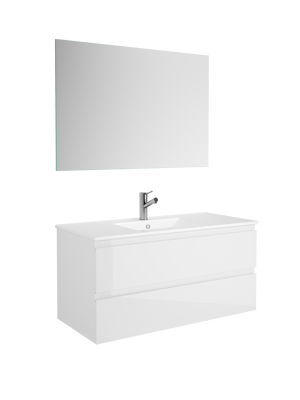 DAX Pasadena Engineered Wood Single Vanity Cabinet, 40", Glossy White DAX-PAS014011