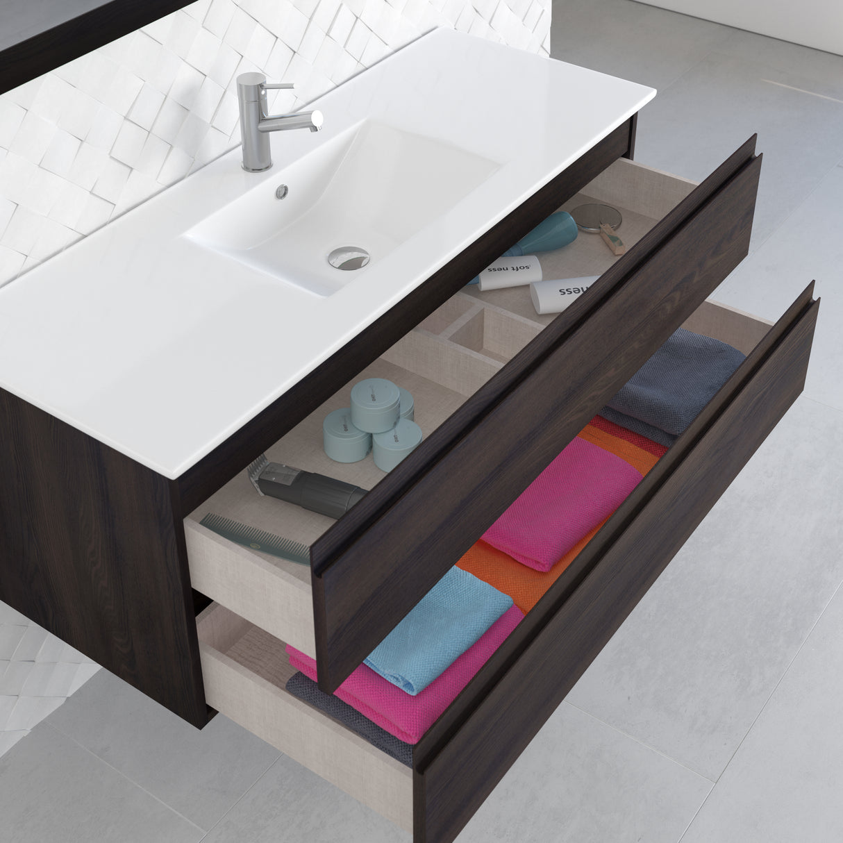 DAX Pasadena Engineered Wood Single Vanity Cabinet, 48", Wenge DAX-PAS014813