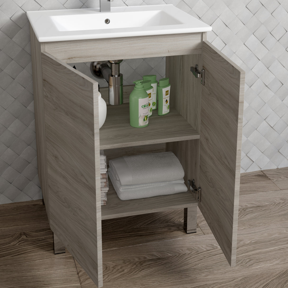 DAX Sunset Engineered Wood Single Vanity, 24", Pine DAX-SUN012412