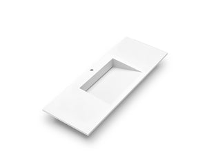 DAX Zen Solid Surface Single Bowl Basin, 48", Matte White DAX-ZEN0348-M