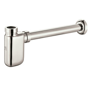 Trimscape DD8406 1-1/4 Inch O.D. Brass Oval Bottle Trap, Polished Nickel