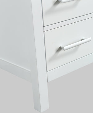 London 54" Single Sink Vanity in White with Marble Vanity Top with Matching Mirror