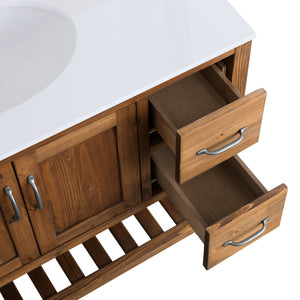 Austin 48" Vanity Base Built With Reclaimed Wood in Walnut Finish