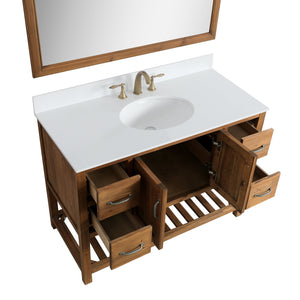 Austin 48" Vanity Base Built With Reclaimed Wood in Walnut Finish