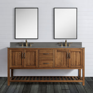 Austin 72" Vanity Base Built With Reclaimed Wood in Walnut Finish