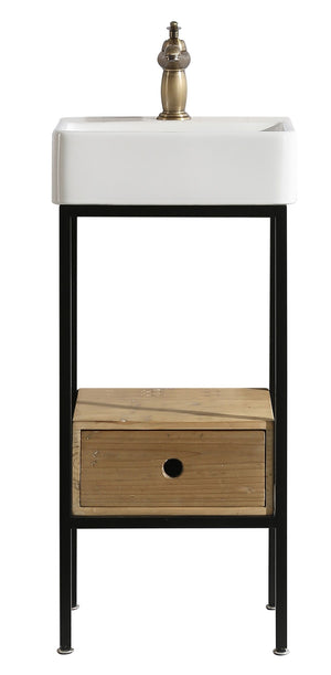 Cassidy 16" Single Sink Vanity in Natural with Porcelain Top