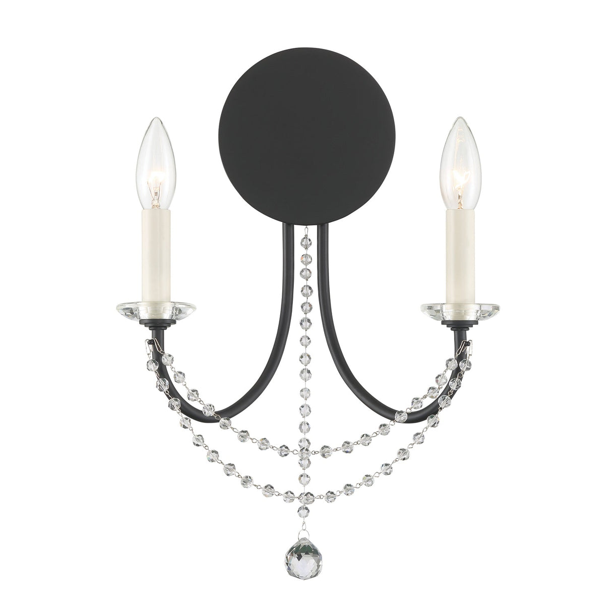 Delilah 2 Light Matte Black Sconce DEL-90802-MK