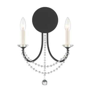 Delilah 2 Light Aged Brass Sconce DEL-90802-AG