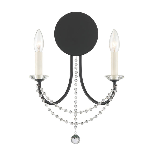 Delilah 2 Light Aged Brass Sconce DEL-90802-AG
