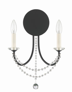 Delilah 2 Light Aged Brass Sconce DEL-90802-AG