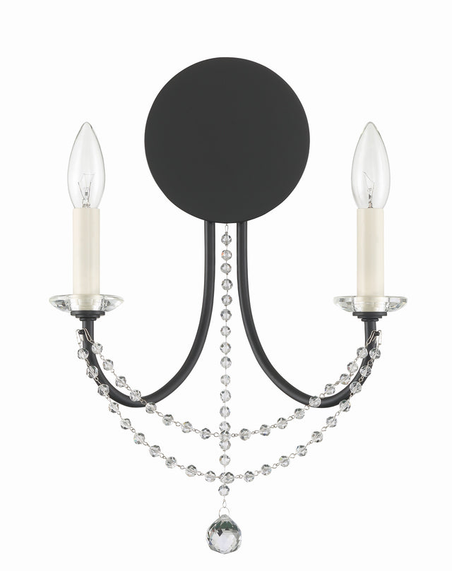 Delilah 2 Light Aged Brass Sconce DEL-90802-AG