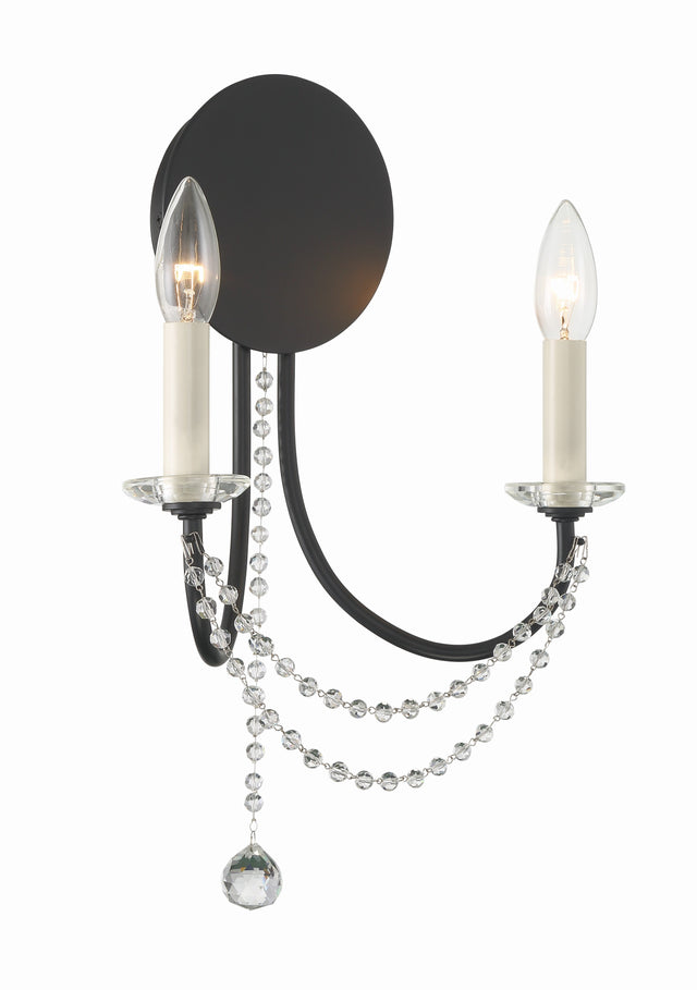 Delilah 2 Light Aged Brass Sconce DEL-90802-AG