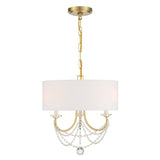 Delilah 3 Light Aged Brass Mini Chandelier DEL-90803-AG