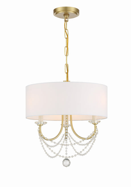 Delilah 3 Light Aged Brass Mini Chandelier DEL-90803-AG