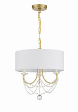 Delilah 3 Light Aged Brass Mini Chandelier DEL-90803-AG