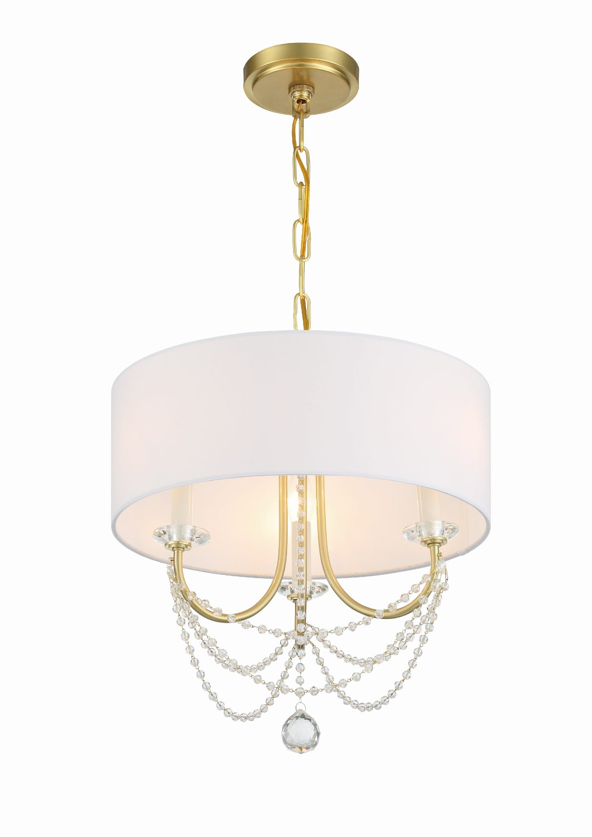 Delilah 3 Light Aged Brass Mini Chandelier DEL-90803-AG