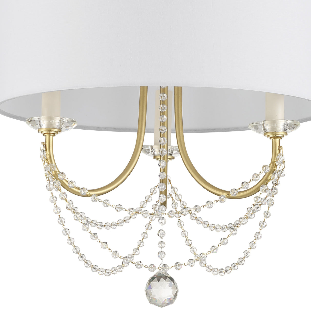 Delilah 3 Light Aged Brass Mini Chandelier DEL-90803-AG