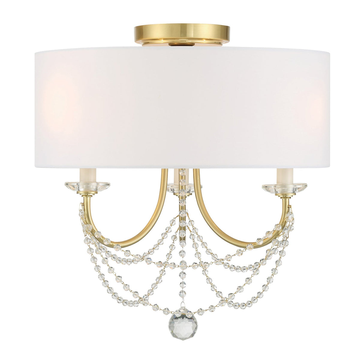 Delilah 3 Light Aged Brass Semi Flush Mount DEL-90803-AG_CEILING