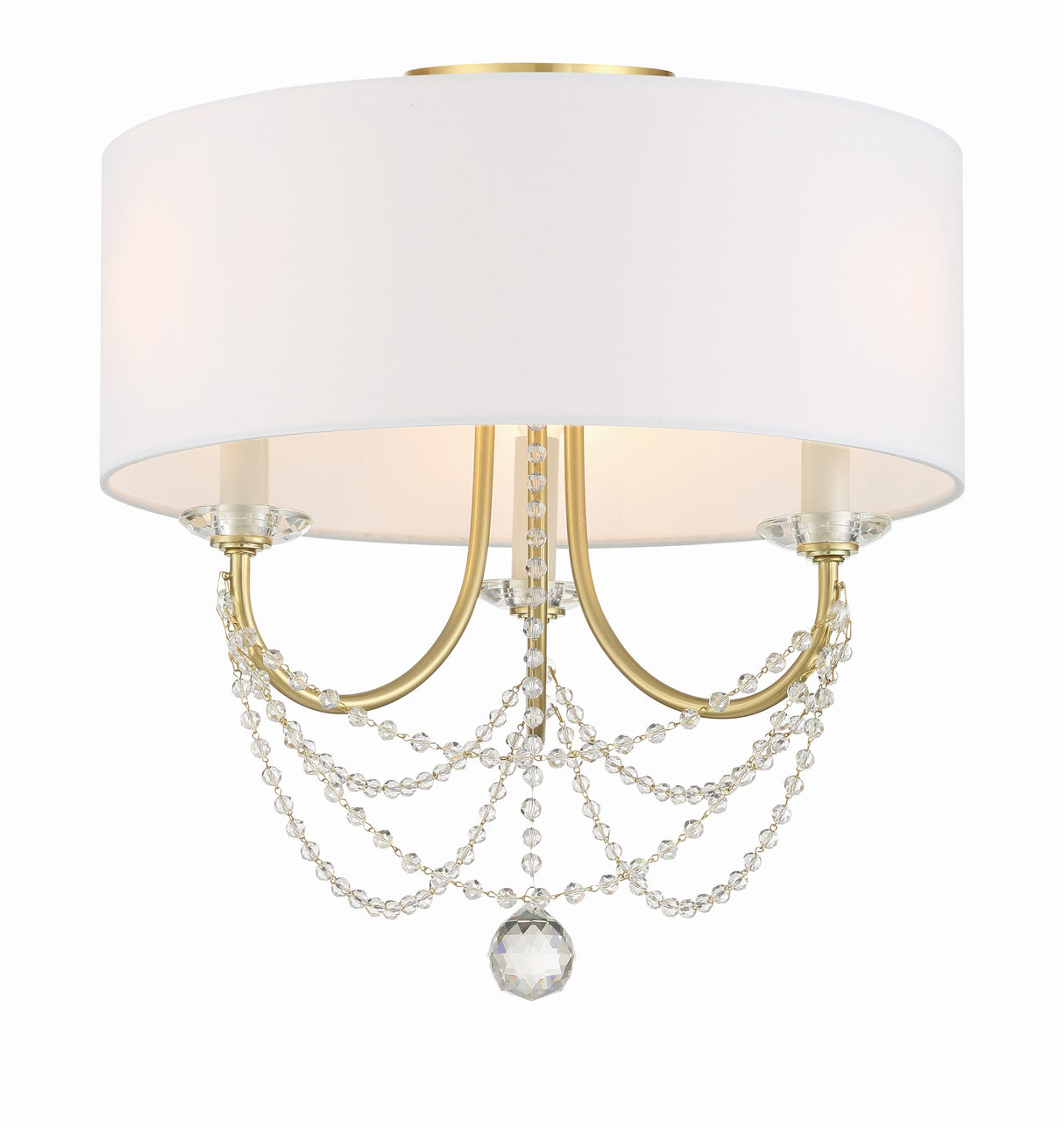 Delilah 3 Light Aged Brass Semi Flush Mount DEL-90803-AG_CEILING