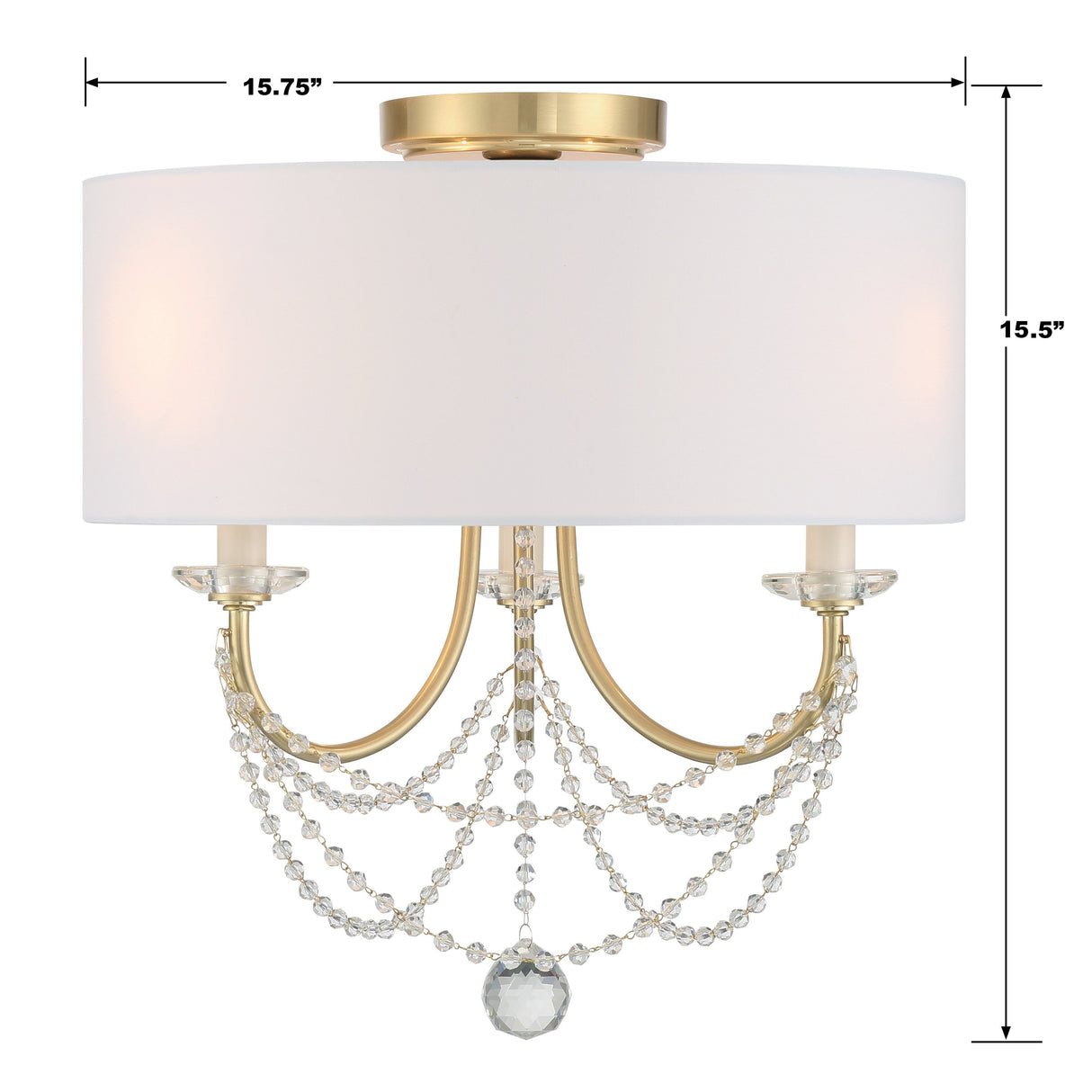 Delilah 3 Light Aged Brass Semi Flush Mount DEL-90803-AG_CEILING